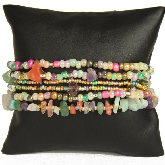 Czech Glass Bead METALLIC PASTELS Bracelet - Picture 1 of 1